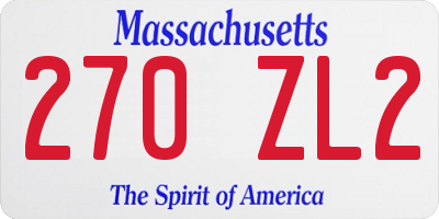 MA license plate 270ZL2