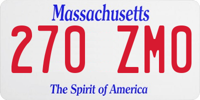 MA license plate 270ZM0