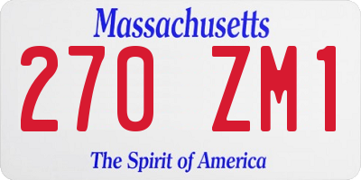 MA license plate 270ZM1