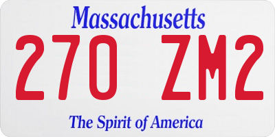 MA license plate 270ZM2