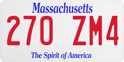 MA license plate 270ZM4