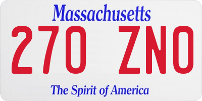 MA license plate 270ZN0