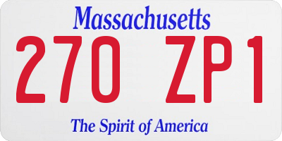 MA license plate 270ZP1