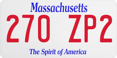 MA license plate 270ZP2