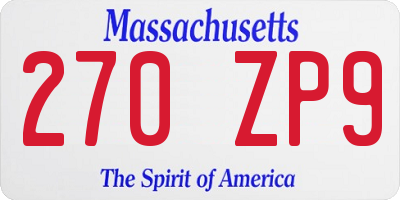 MA license plate 270ZP9