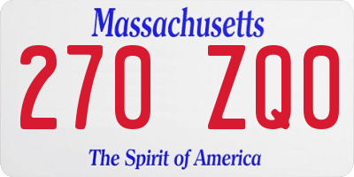 MA license plate 270ZQ0
