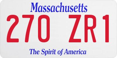MA license plate 270ZR1