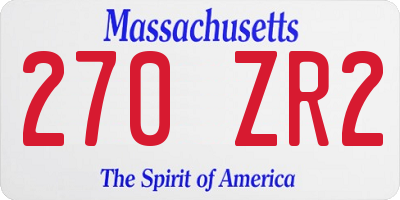 MA license plate 270ZR2