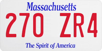 MA license plate 270ZR4