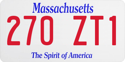 MA license plate 270ZT1