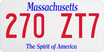 MA license plate 270ZT7