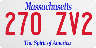 MA license plate 270ZV2