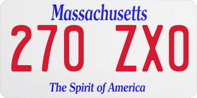 MA license plate 270ZX0