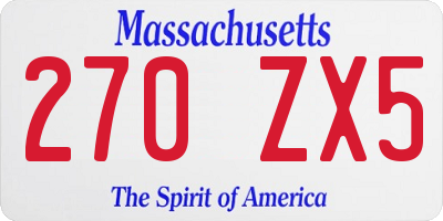 MA license plate 270ZX5