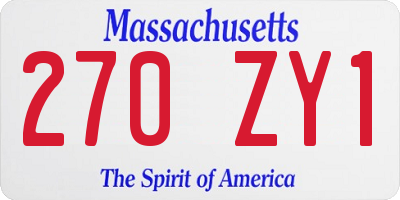 MA license plate 270ZY1