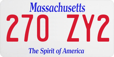 MA license plate 270ZY2