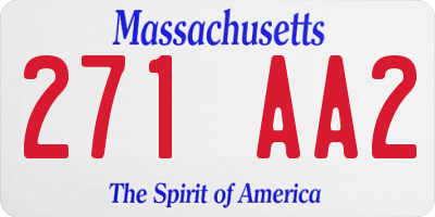 MA license plate 271AA2
