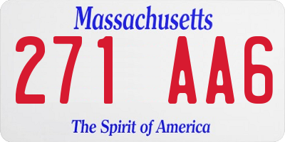 MA license plate 271AA6