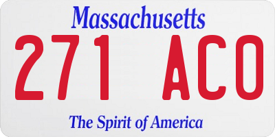 MA license plate 271AC0