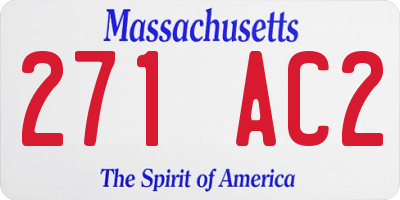 MA license plate 271AC2