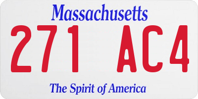 MA license plate 271AC4