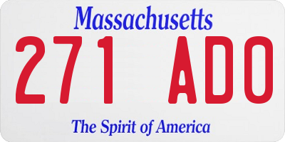 MA license plate 271AD0