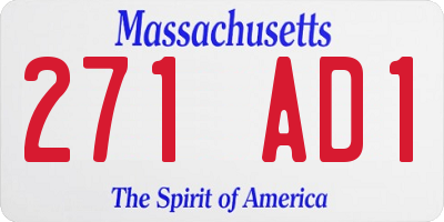 MA license plate 271AD1
