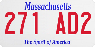 MA license plate 271AD2