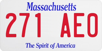 MA license plate 271AE0