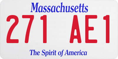 MA license plate 271AE1