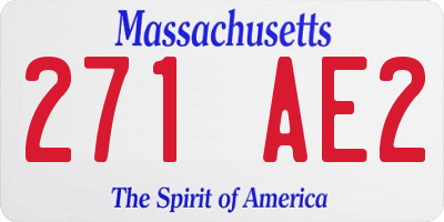 MA license plate 271AE2