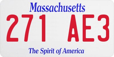 MA license plate 271AE3