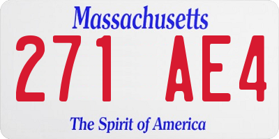 MA license plate 271AE4