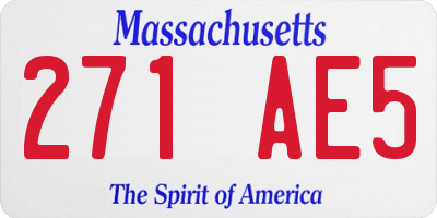 MA license plate 271AE5