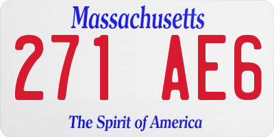 MA license plate 271AE6
