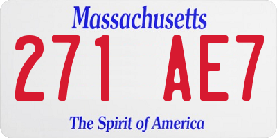 MA license plate 271AE7