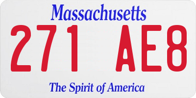 MA license plate 271AE8
