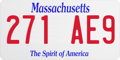 MA license plate 271AE9