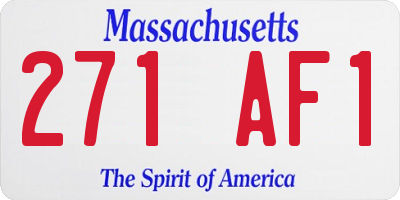 MA license plate 271AF1