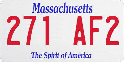 MA license plate 271AF2