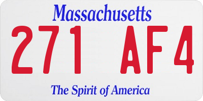 MA license plate 271AF4