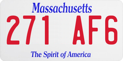 MA license plate 271AF6