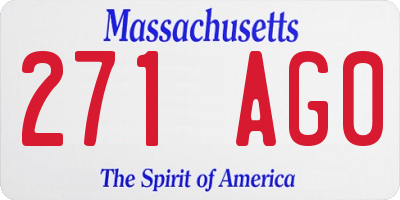 MA license plate 271AG0