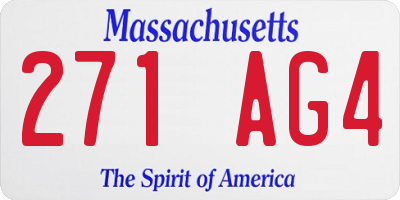 MA license plate 271AG4