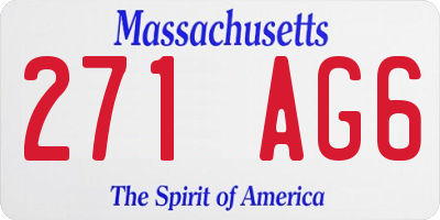 MA license plate 271AG6
