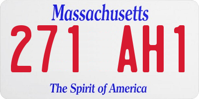 MA license plate 271AH1