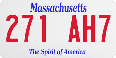 MA license plate 271AH7