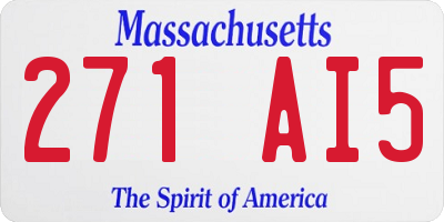 MA license plate 271AI5