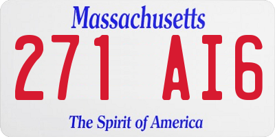 MA license plate 271AI6