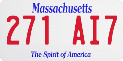 MA license plate 271AI7
